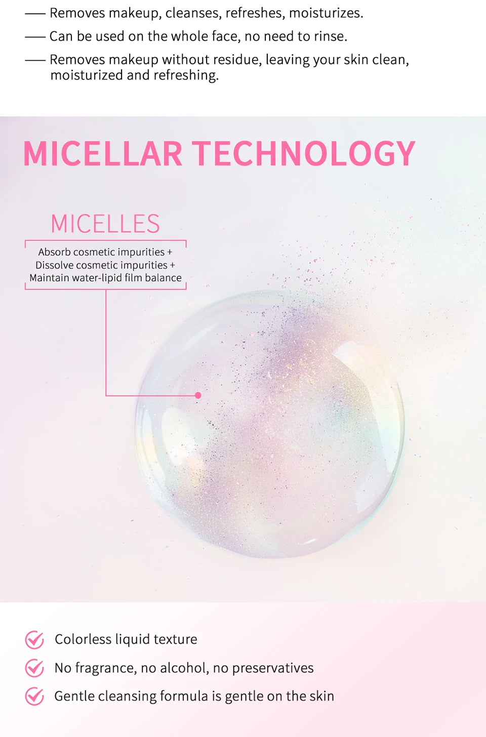 100ml Garnier Micellar Water Hydrating Facial Cleanser Deep  Makeup Remover Cleaning Water Refresh Hydrate Cleansing Skin